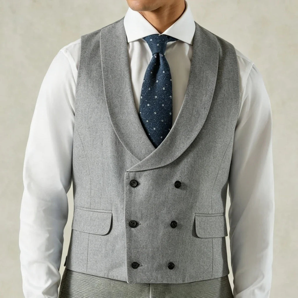 Men Vest Pink Solid Double Breasted With Lapel Waistcoat For Wedding Banquet Business Work Office Casual Daily Men Suit Vest