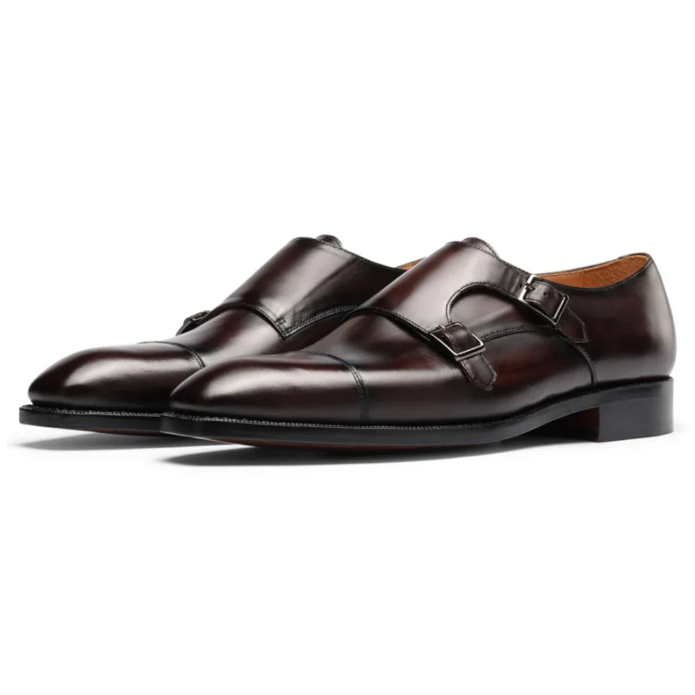 Men's Monk Strap Formal Leather Slip-On Oxfords Designer Party Wedding Dress Shoes