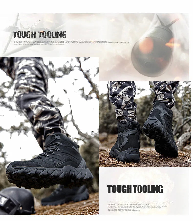 Combat Training Boots Male Outdoors Camping Anti-wear Rapid Response Hiking Shoes Fishing Hunting Sneakers