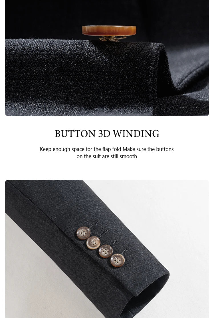 Black Men suit 3 piece set  gray elegant slim fit formal office and leisure banquet groomsman set groom's wedding dress
