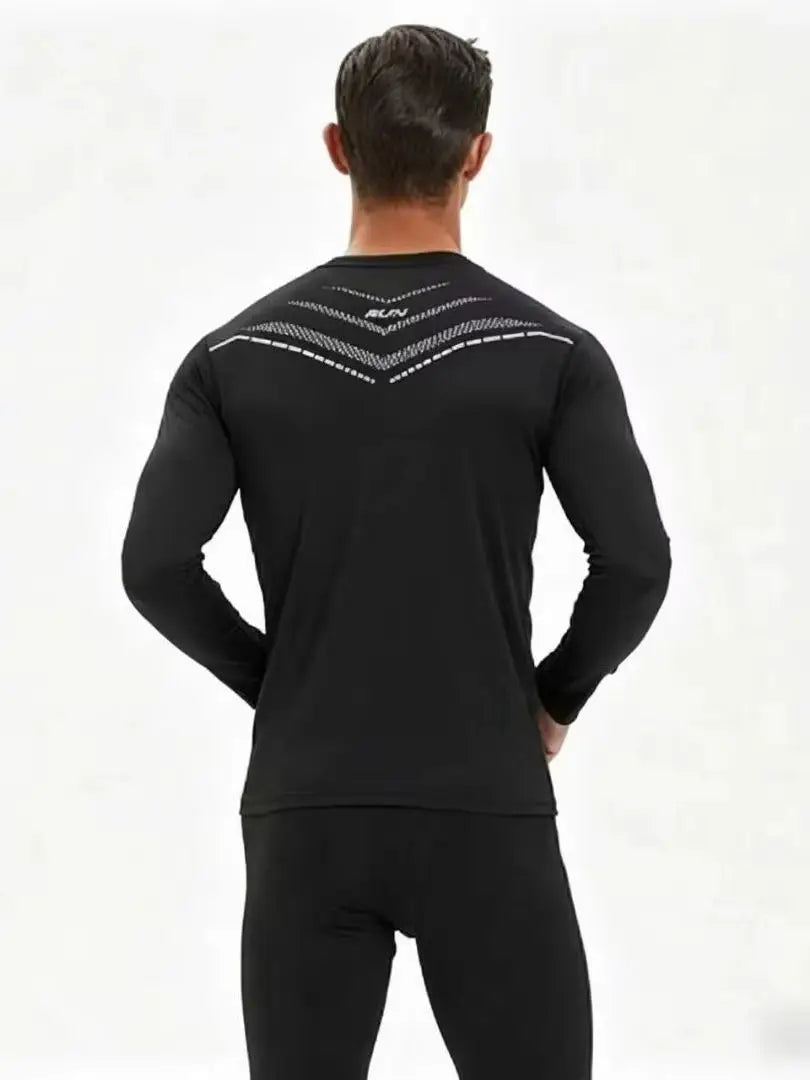 Men's Single-Piece Thin Breathable Quick-Dry Moisture-Wicking Long Sleeve Compression Shirt for Summer Running Fitness
