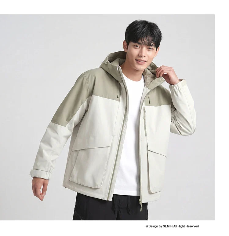Men Jacket Outdoor Mountain Style Hooded Loose Couple Casual Style Autumn Lightweight Outerwear Daily Wear 2026