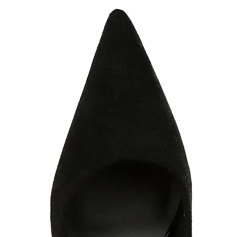 Autumn Simple Elegant 10cm 7cm High Heels Stiletto Womens Shoes Pointed Black Etiquette Professional Single Shoes Wedding Shoes