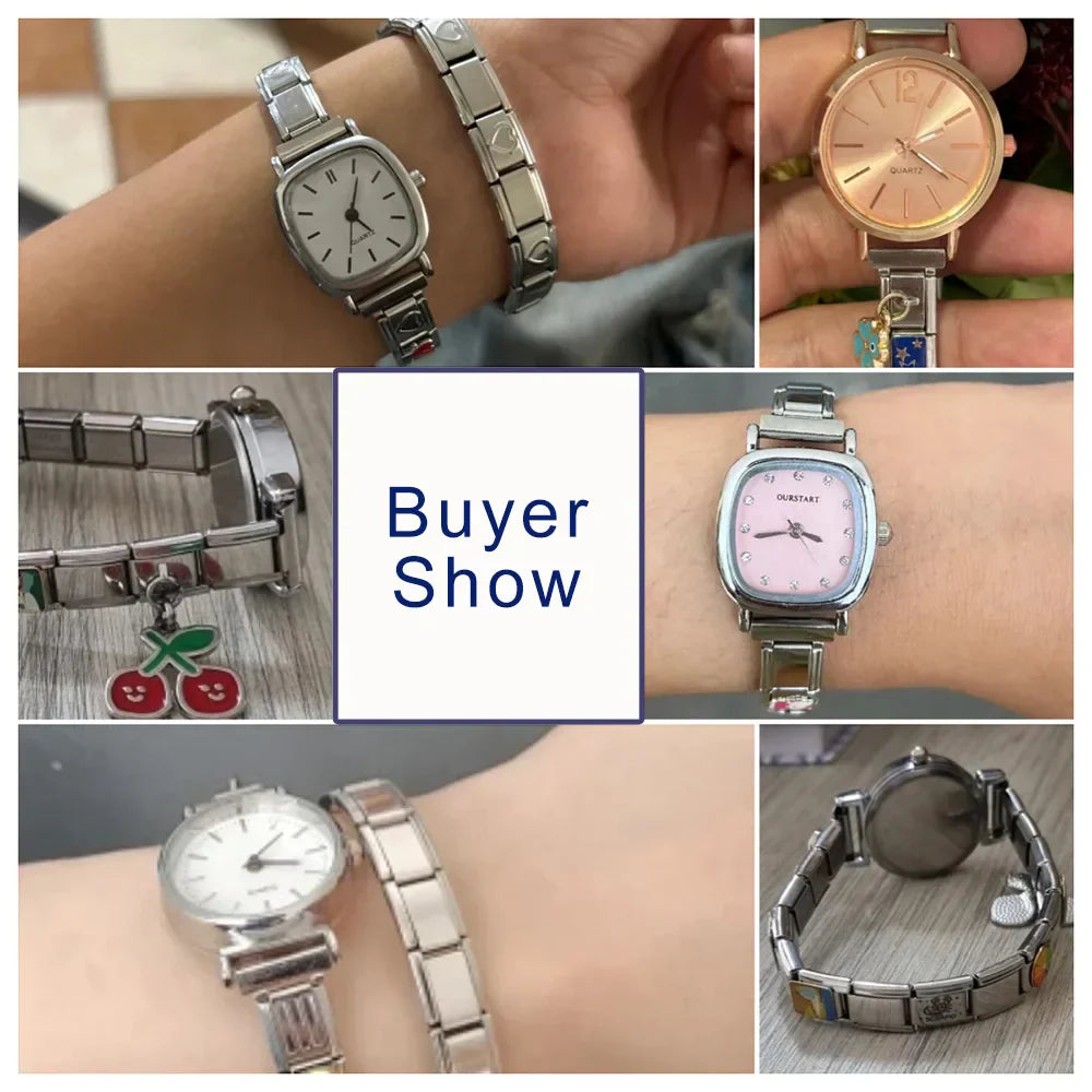 Fashion New Niche Watch Female Style Female Student Ellipse Quartz Watch Stainless Steel Strap Width 9mm Everyday Gifts