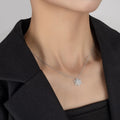 1CT moissanite necklace for women S925 pure silver snowflake design laboratory diamond pendant luxury party jewelry