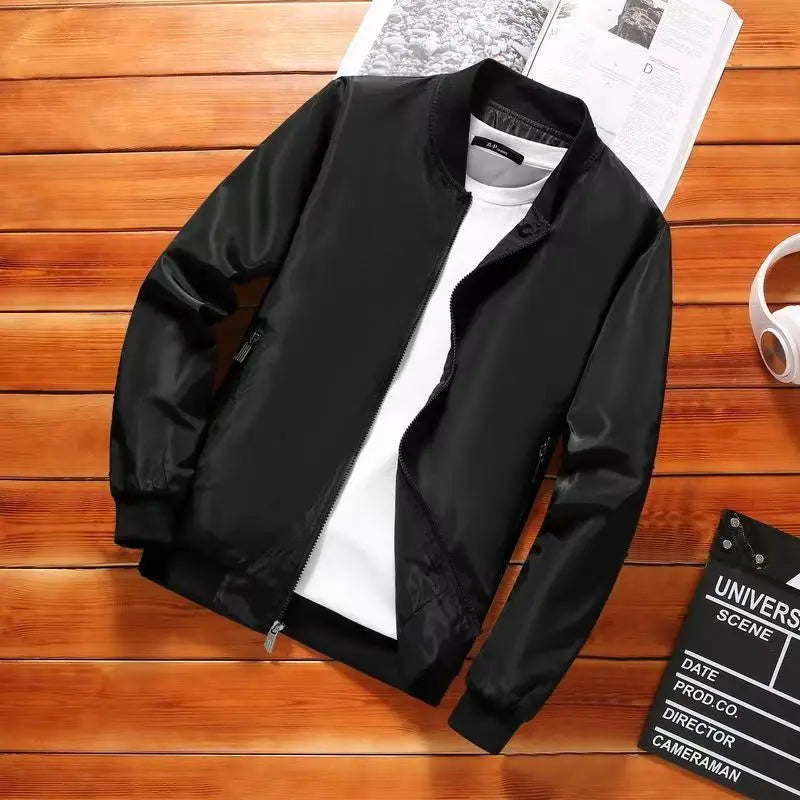 2024 Spring Summer Bomber Jacket Men Black Casual Slim Fit Baseball Mens Jackets New Autumn Fashion High Quality Jackets for Men