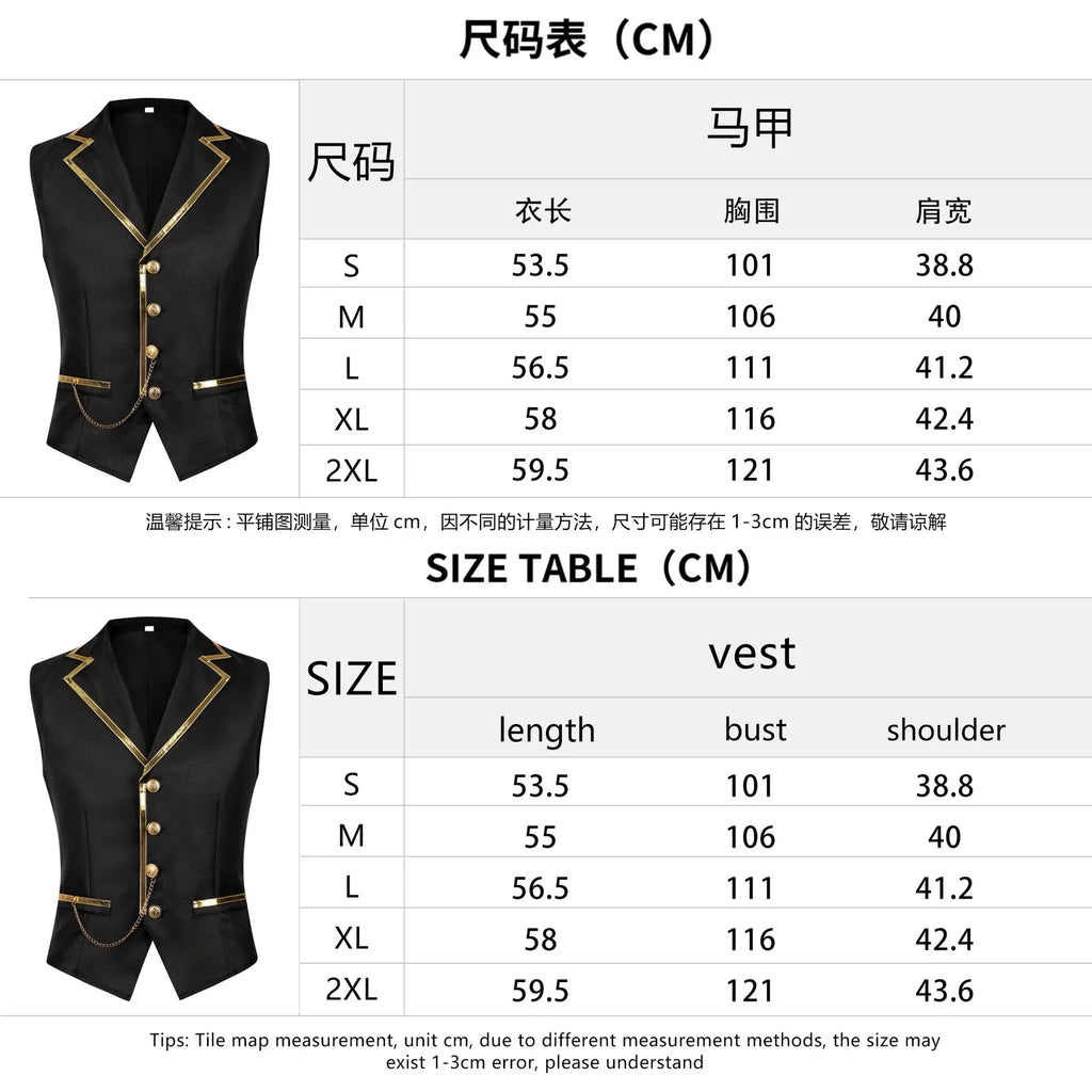 British Style Men Red Sleeveless Vest Jacket, Thin Single Button V-neck Waistcoat, Gold Striped Patchwork.