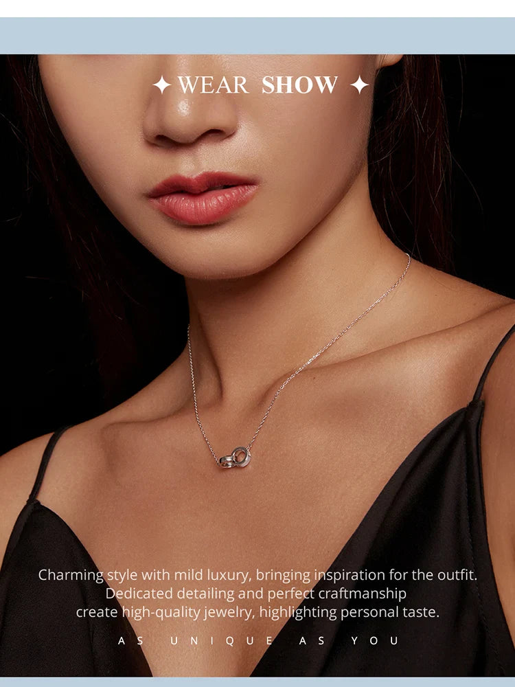 2024 New Solid 925 Sterling Silver Connected Star/Heart/Cat Pendant Necklace for Women Valentine's Day Gift Fine Jewelry
