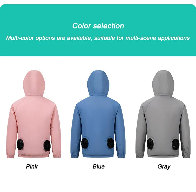 Portable Air Conditioner Jacket USB Fan Cooling Coat Outdoor Work Construction Fishing Hunting Lightweight Sun protection Jacket