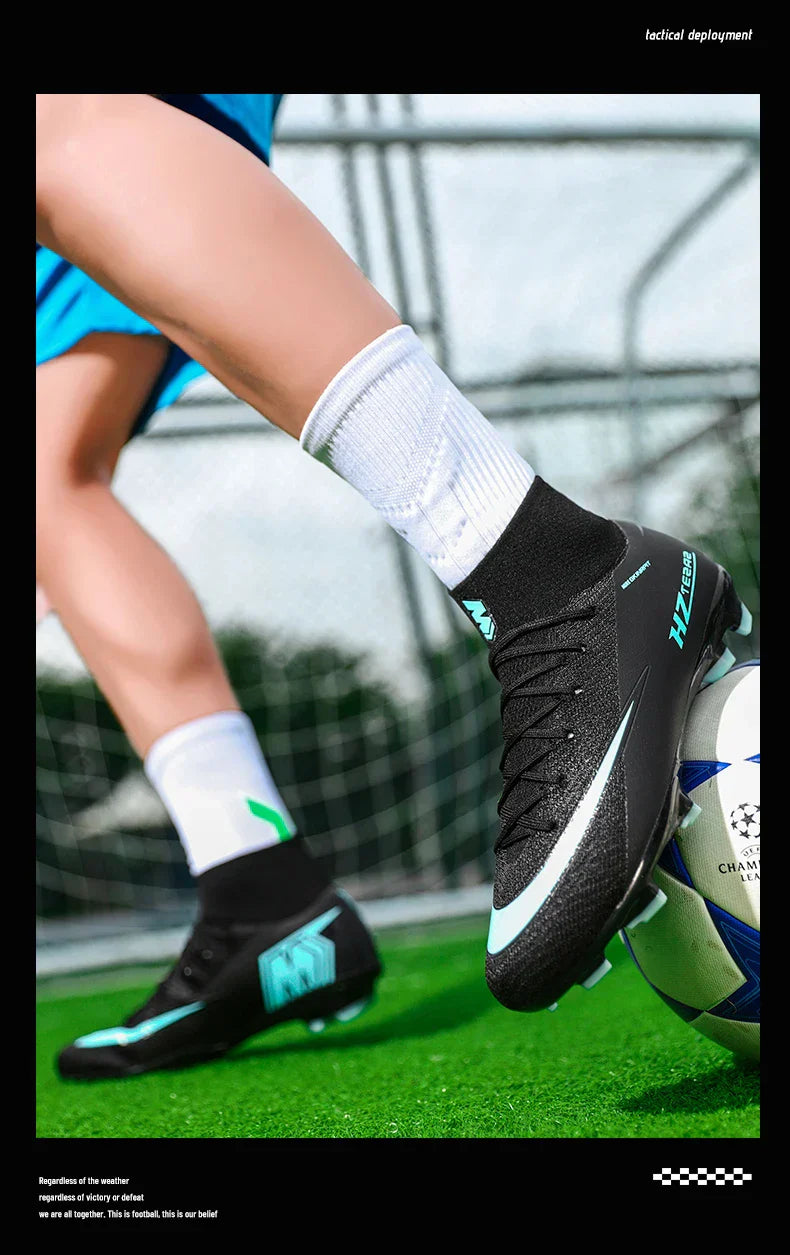 New Men Soccer Shoes Breathable Cleats Adult Outdoor Sport Football Boots Training Boys Long Spikes Non Slip Match Comfortable