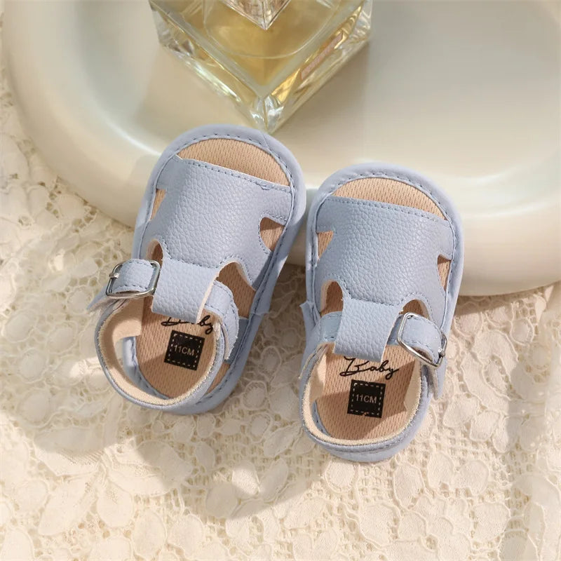 2025 New Toddler First Walker Baby Crib Newborn Baby Summer Sandals Infant Boy Girl Shoes Rubber Soft Sole Non-Slip