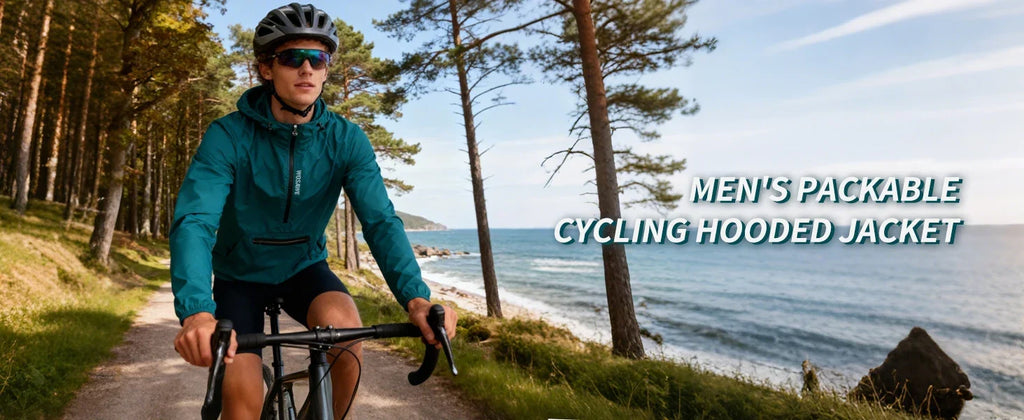 Men's Cycling Jacket Windbreaker Hooded Jacket Bike Wind Cutter Vest Windproof Short Winds Cycling Rainproof Jacket