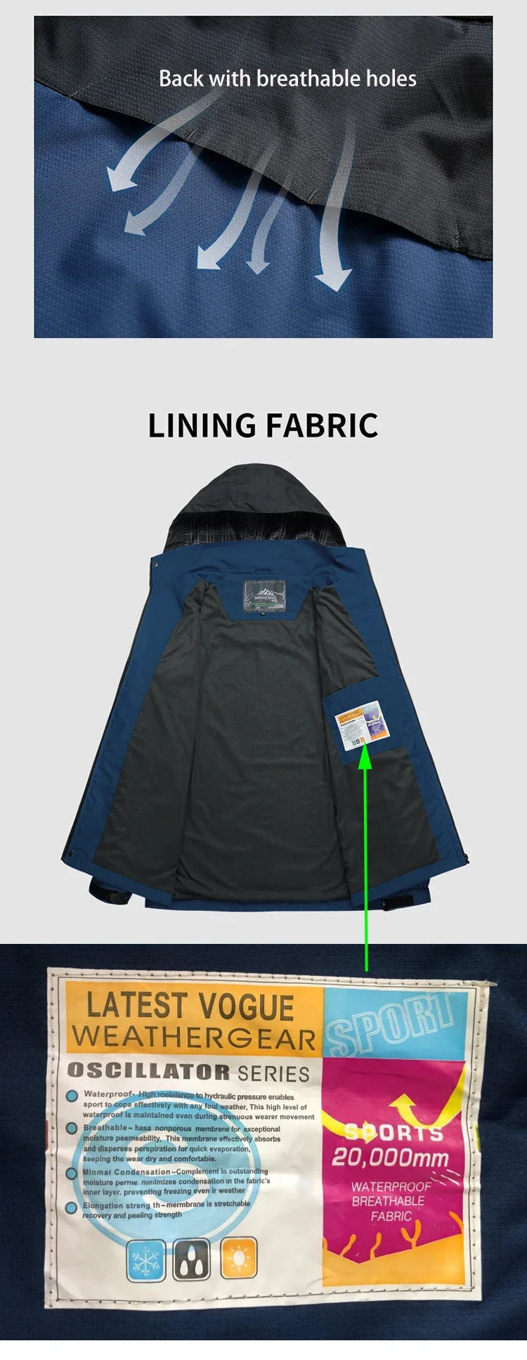 Men Autumn Jacket Camping Hiking Trekking Windbreaker Waterproof With Hood Spring Outdoor Sports Travel Climbing Coats