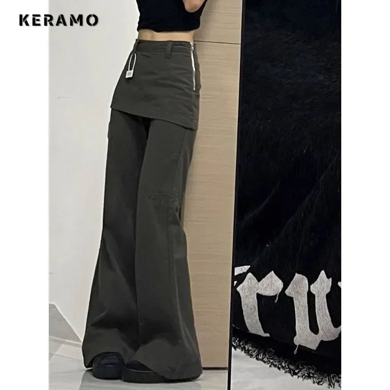 High Waist Flared Jeans Retro Y2K Hight Street Pants