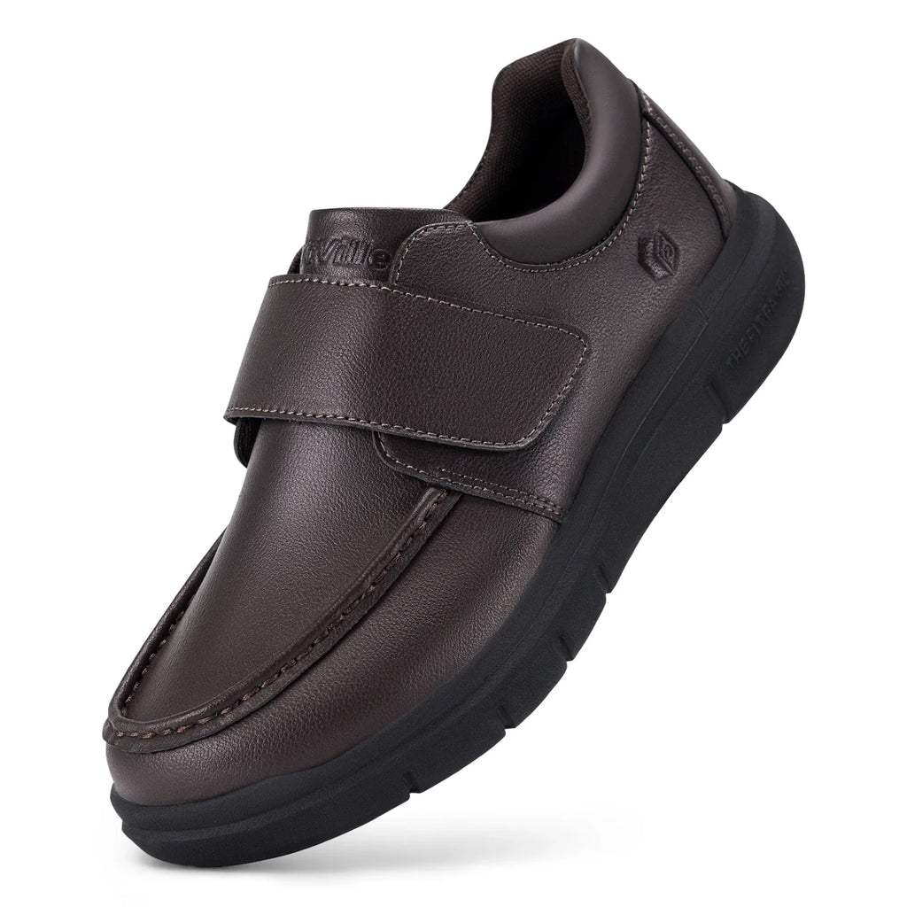Wide Fit Men's Leather Shoes Diabetic Walking Shoes Oxford Shoes Formal Business Shoe Comfortable All Day Wear