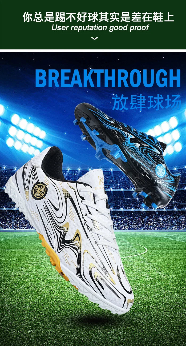 Men's football shoes with long studs for men, women, children, boys, teenagers, sports sneakers, outdoor training shoes