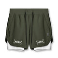 Mens Quick Dry 2 in 1 Double-deck Shorts Gym Fitness Basketball Jogger Short Pants Summer Sports Workout Bottoms Sweatpants