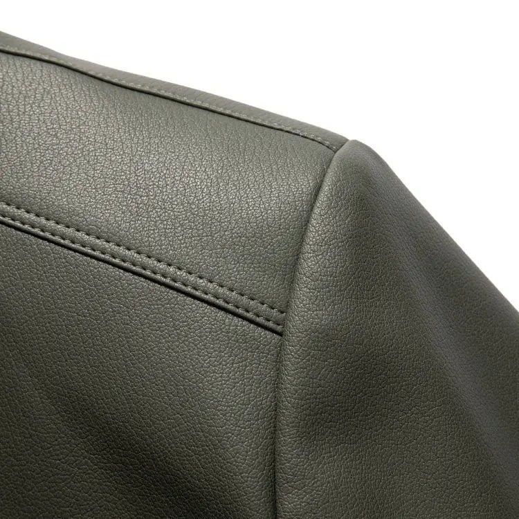 New Spring and Autumn 2025 Casual Leather Jackets, Men's Stand-Up Collar Leather Jackets, and High-End Large-Sized Goatskin Coat