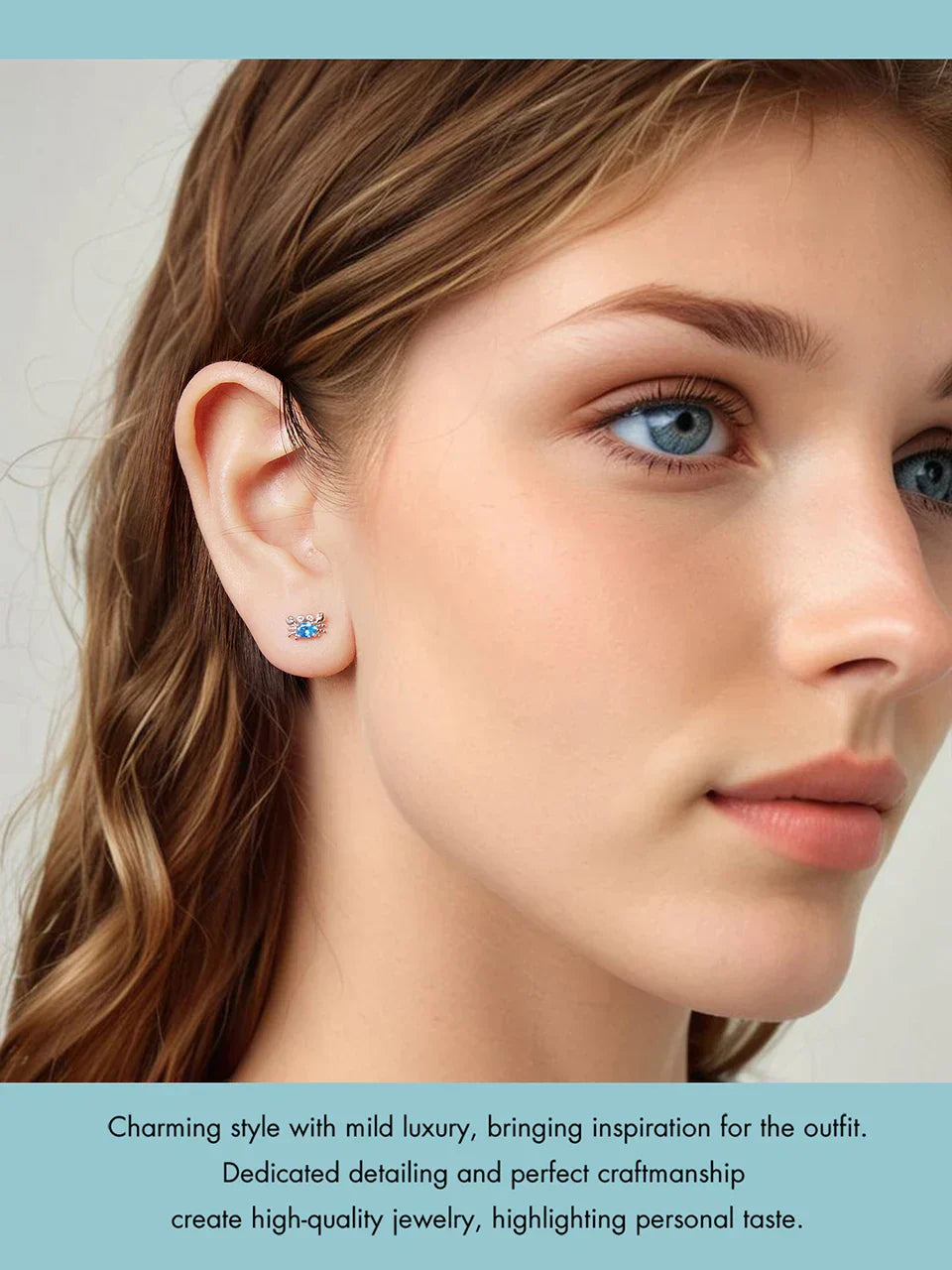 925 Sterling Silver Animals Cute Paws Rainbow Stud Earrings For Women Heart Oval Flower Zircon Crab Ear Studs Jewelry Gift