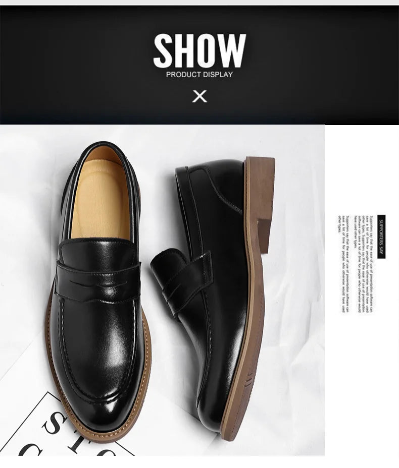 British Style Business Casual Shoes for Man Spring Autumn New Designer Leather Shoes Male Solid Color Men's Dress Elegant Shoe