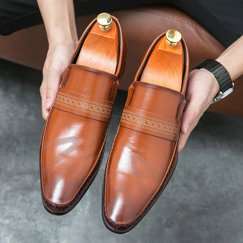 Men's Fashionable Leather Dress Shoes – Classic Formal Footwear for Office & Events
