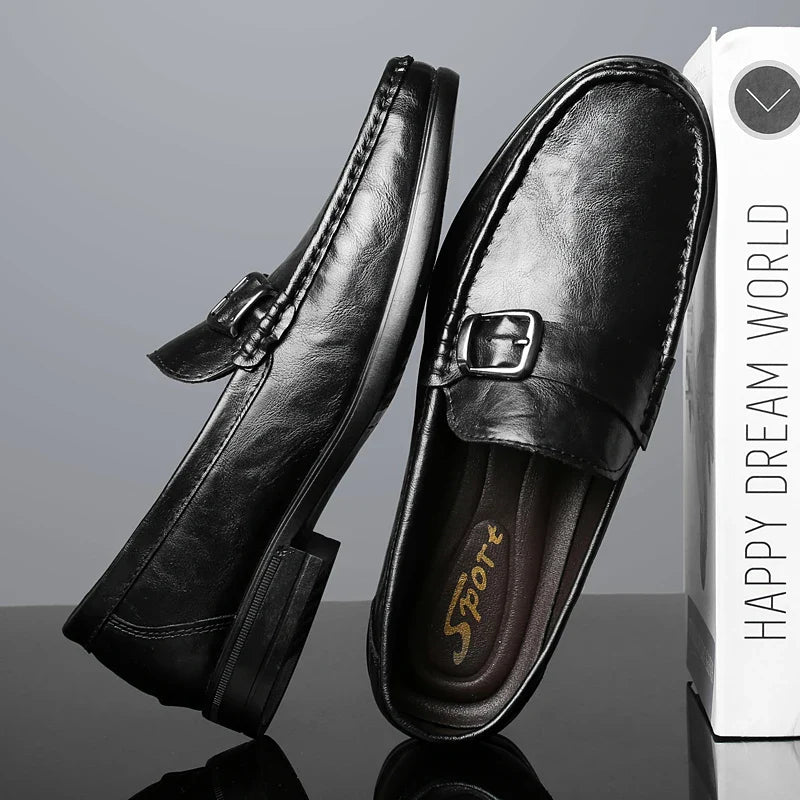 High Quality Men's Genuine Leather Loafers Handmade Casual Shoes Moccasins Slip on Walking Flats Versatile Male Business Shoes