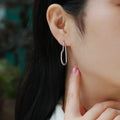 3.2CM Heart Moissanite Hoop Earrings for Women Classic Party Sparkling 925 Sterling Silver Earrings Wholesale Jewelry