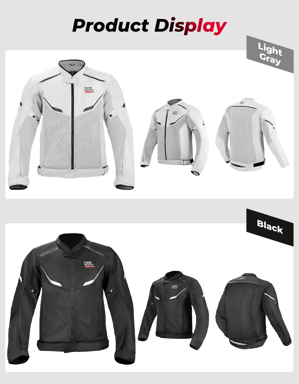 Men's Motorcycle Jacket Summer Soft Mesh  CE Certified Protector Gear Breathable Riding Cycling Outfit