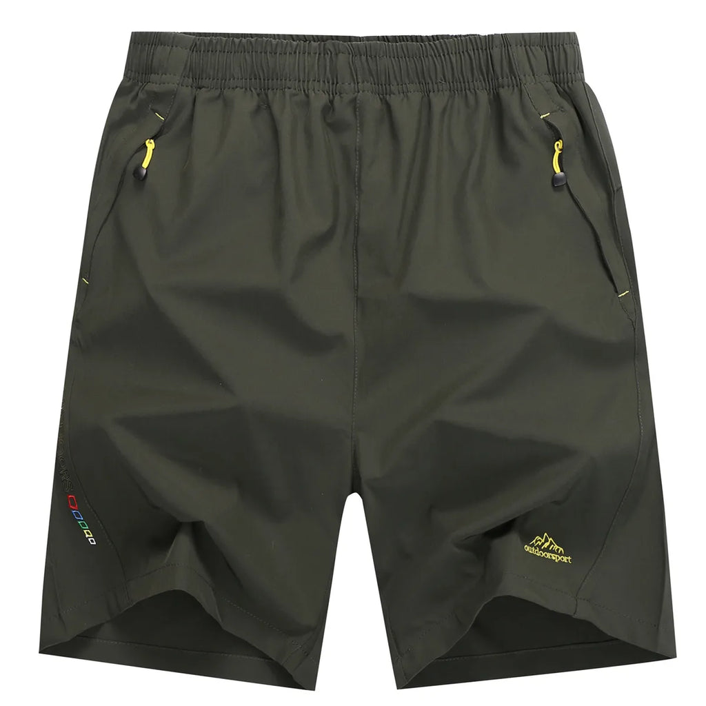 Quick Dry Athletic Shorts with Zipper Pockets Men's Summer Running Shorts Gym Training Workout Fitness Hiking Shorts