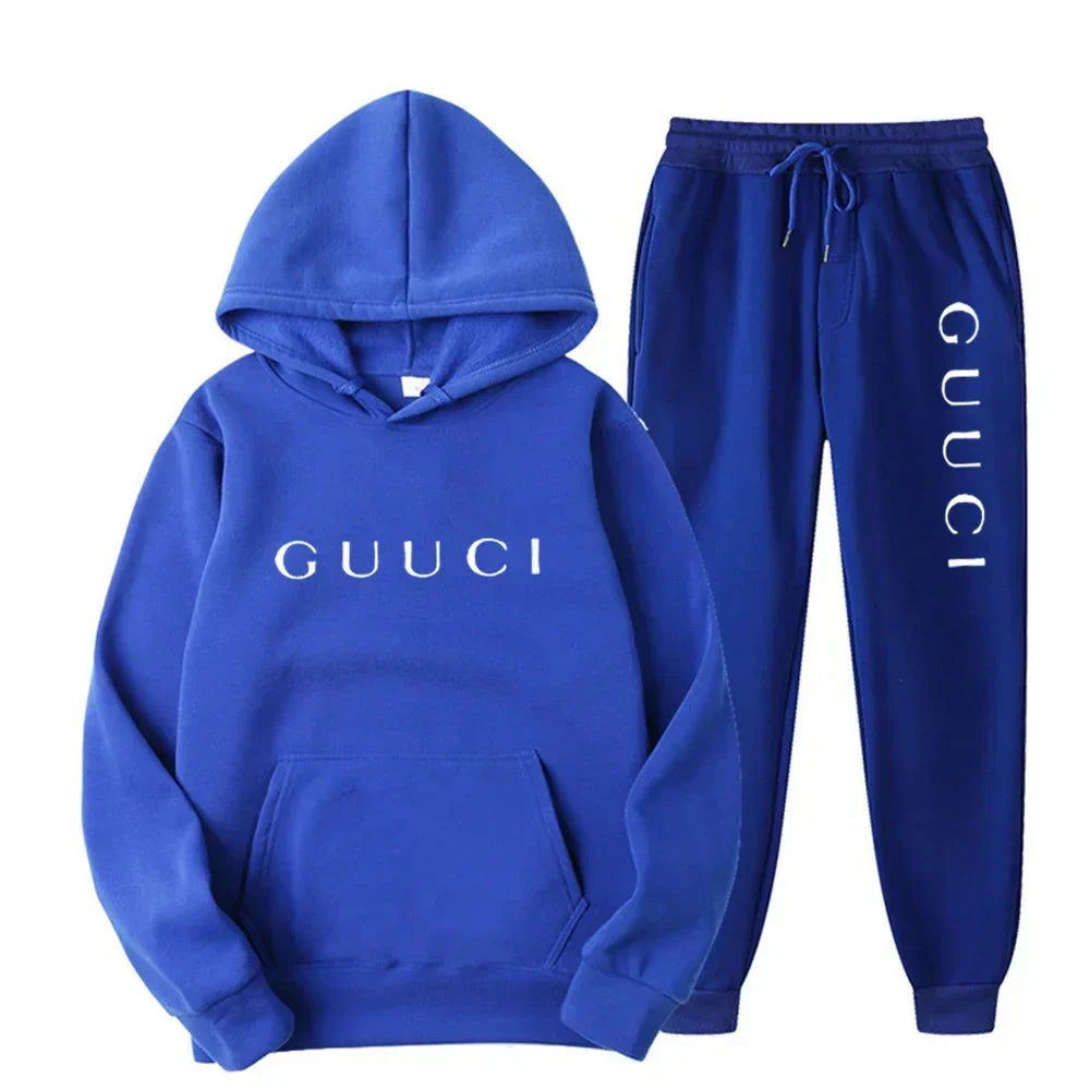 ashionable men's casual sports outfit - New style hooded sports shirt + sports pants set