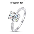 D VVS1 Radiant Moissanite Rings for Women 4 Prong Classic Trendy Fine Engagement Wedding Band GRA Certified 925 Sliver