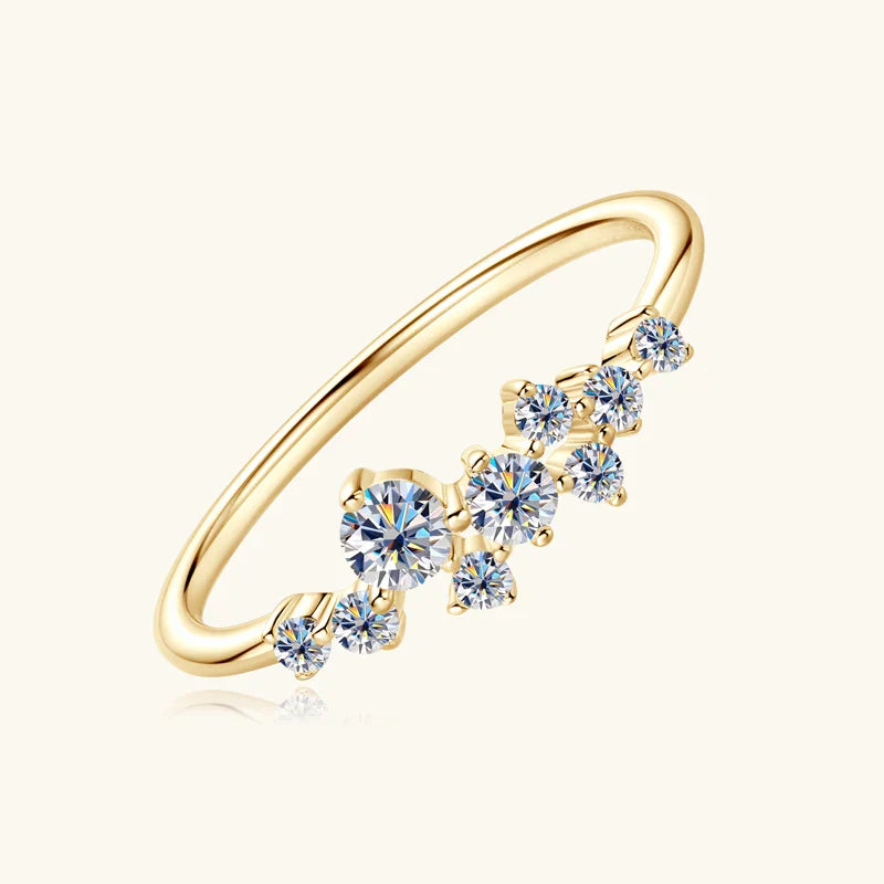 Moissanite Diamond Necklace Ring 925 Sterling Silver Cluster Pendant Jewelry Set For Women Laides Engagement Rings Gift
