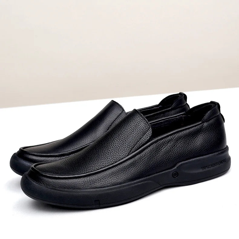 Leather Men Formal Shoes Luxury Brand 2026 Men's Loafers Dress Moccasins Breathable Slip on Black Driving Shoes Plus Size 37-48