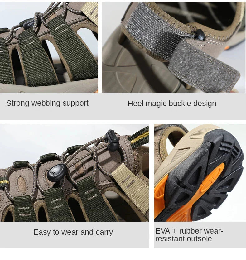Summer Outdoor Sandals for Men Breathable Hiking Shoes Water Beach Mens Sandals Camping Climbing Aqua Sneaker HT-710445A
