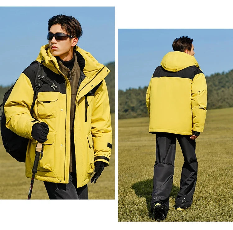 Down Jacket Men 2024 Winter New Rainproof, Windproof, Oil-Proof Stain-Resistant Goose Down Coat Down Jacket