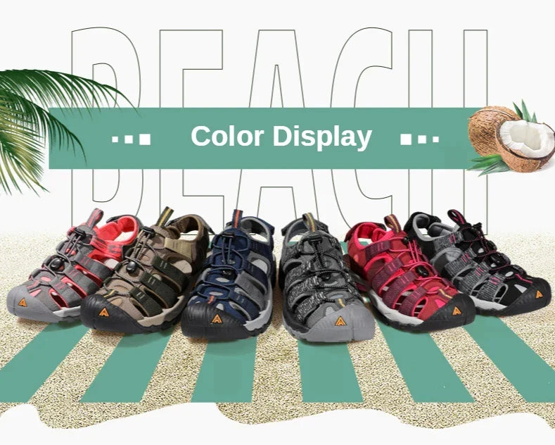 Summer Outdoor Sandals for Men Breathable Hiking Shoes Water Beach Mens Sandals Camping Climbing Aqua Sneaker HT-710445A
