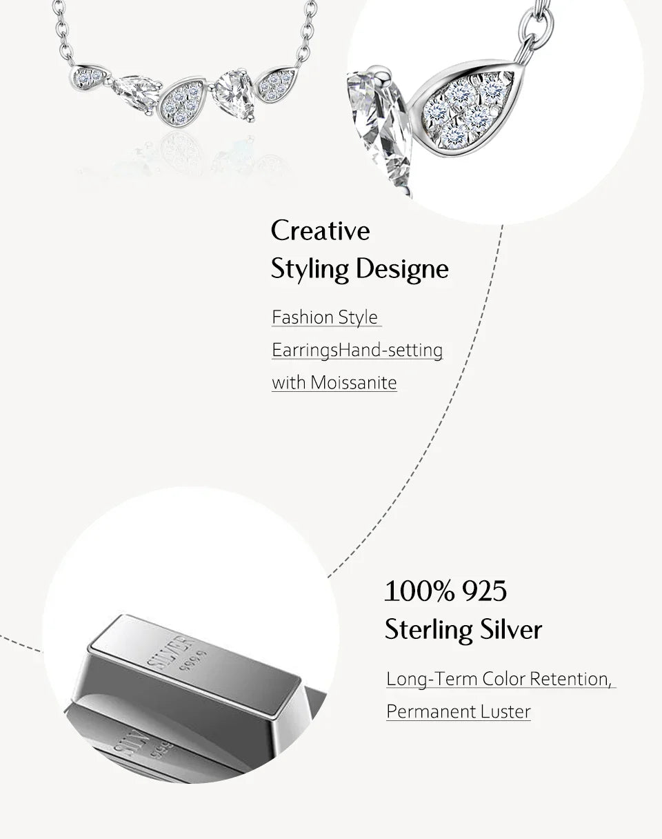 Moissanite Necklace Pendant D Color Vss1 925 Sterling Silver Necklace for Women Popular Commemorative Fine Jewelry Gift