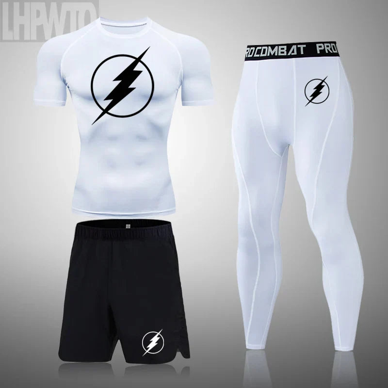 2024 Men's Running Fitness Sportswear Athletic T-Shirt Training Gym Clothes Sports Suits Workout Jogging Rashguard Men's Kit