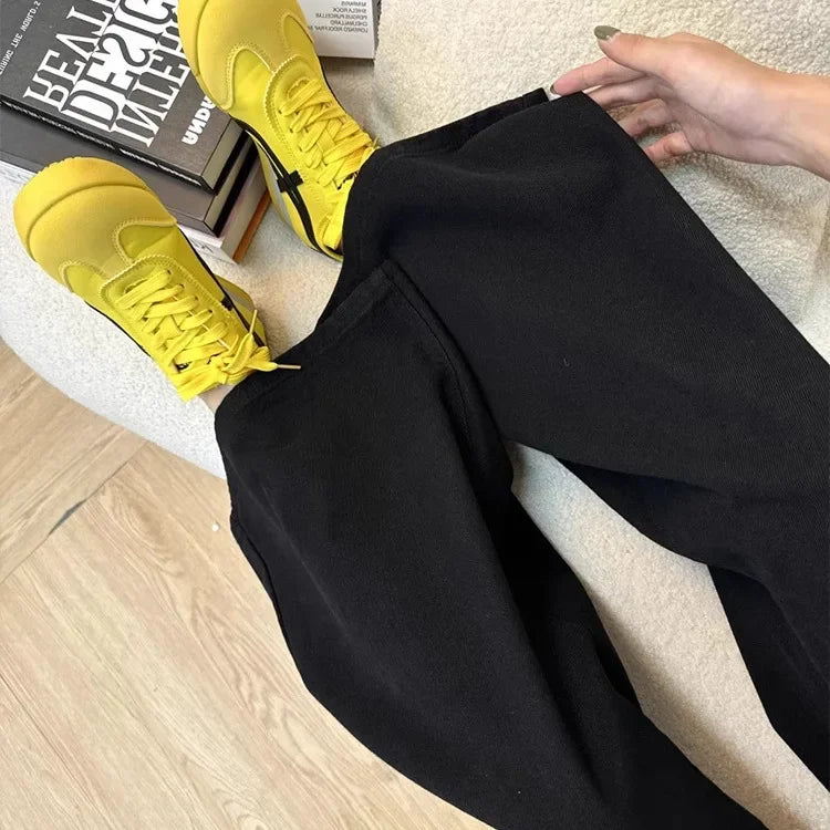 High Waist Wide Leg Black Jeans