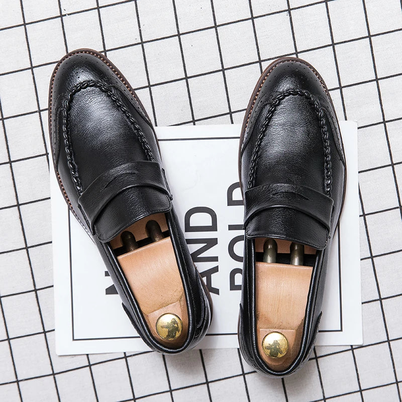 Spring Autumn New Men's Genuine Leather Casual Shoes Outdoor Work Shoes Office Dress Shoes Men's Wedding Shoes Free Delivery