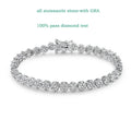 Brilliant Cut Flower Moissanite Tennis Bracelet for Women 1.5mm Gem Full Diamond 925 Sterling Silver Plated 18K Jewelry