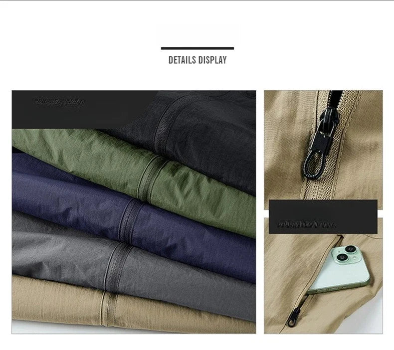 Autumn Breathable New Men's Jackets Outdoor Sports Loose Korean Casual Coat Man Stand Up Collar Classic Solid Color Windbreaker