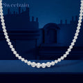 Moissanite Tennis Necklace for Women S925 Sterling Silver Plated Gold 1.2 Carat Diamond Chain Necklaces Wedding Party Jewelry