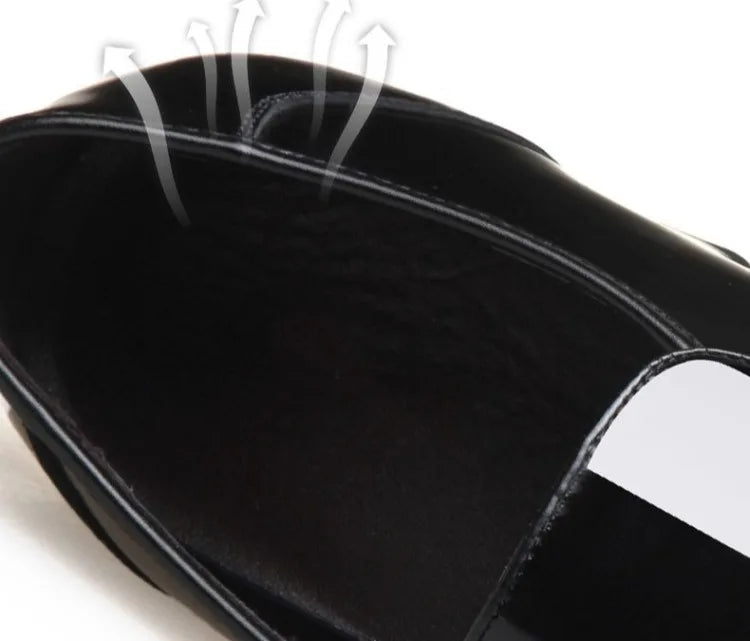 Men's Business Casual Leather Shoes Korean Style Pointed Toe Breathable Big Size Office Groomsmen Groom Wedding