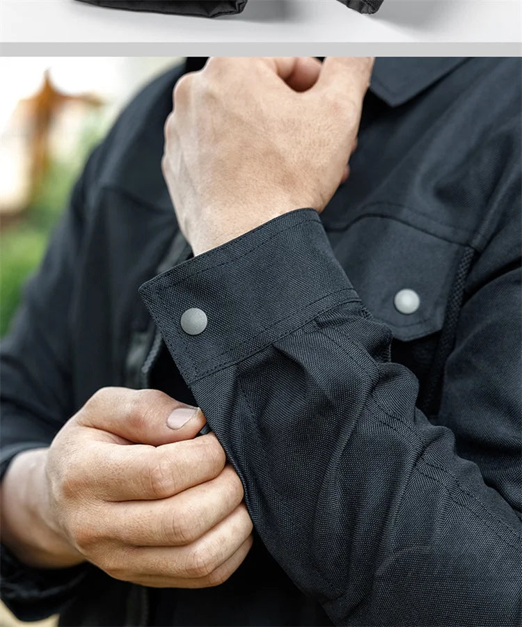 Men Motorcycle Jacket New Upgraded Summer Breathable Jacket CE Protective Retro Black Motorbike Motorcyclist Mesh Clothing