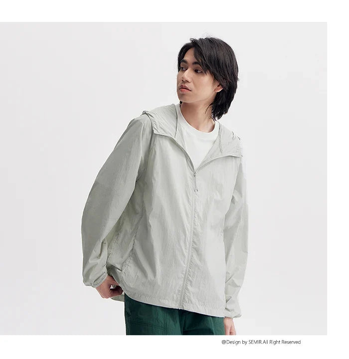 Jacket Men 2024 Summer New Coat Simple Solid Color Hooded Couple Wear Rotator Sleeve Light Sun Protective Clothing