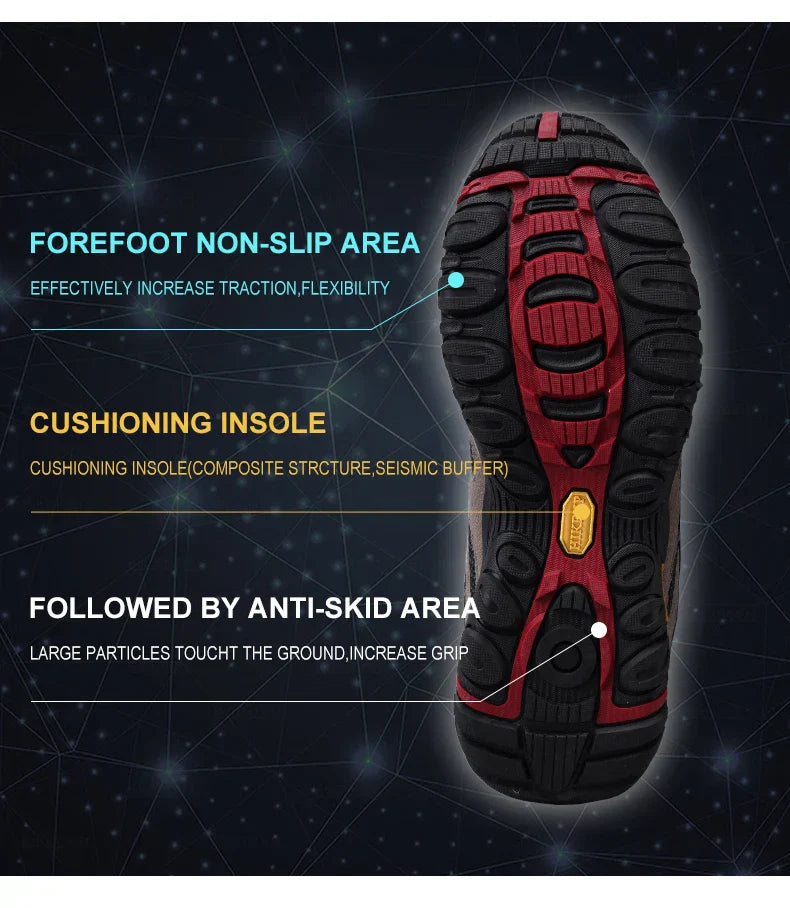 New Non-slip Wear Resistant Men‘s Outdoor Hiking Shoes Breathable Splashproof Climbing Men Sneaker Hunting Mountain Shoes