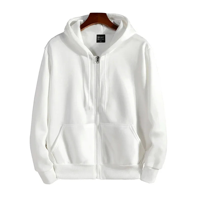 2024 Men's Solid Suits Zipper Hoodies+ Pants Spring Autumn Casual Fitness Sports Hot Elastic Male Clothes Outfit Drawsting Pants