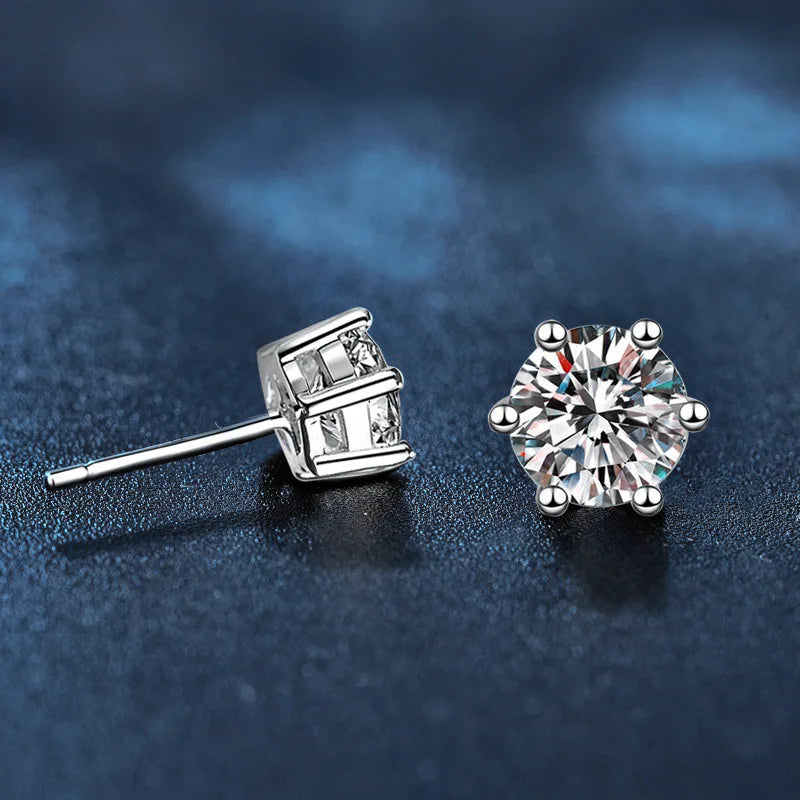 2ct 8mm Moissanite Earrings for Women Lab Grown Diamond Ear Studs 925 Sterling Silver Fine Jewelry Gift