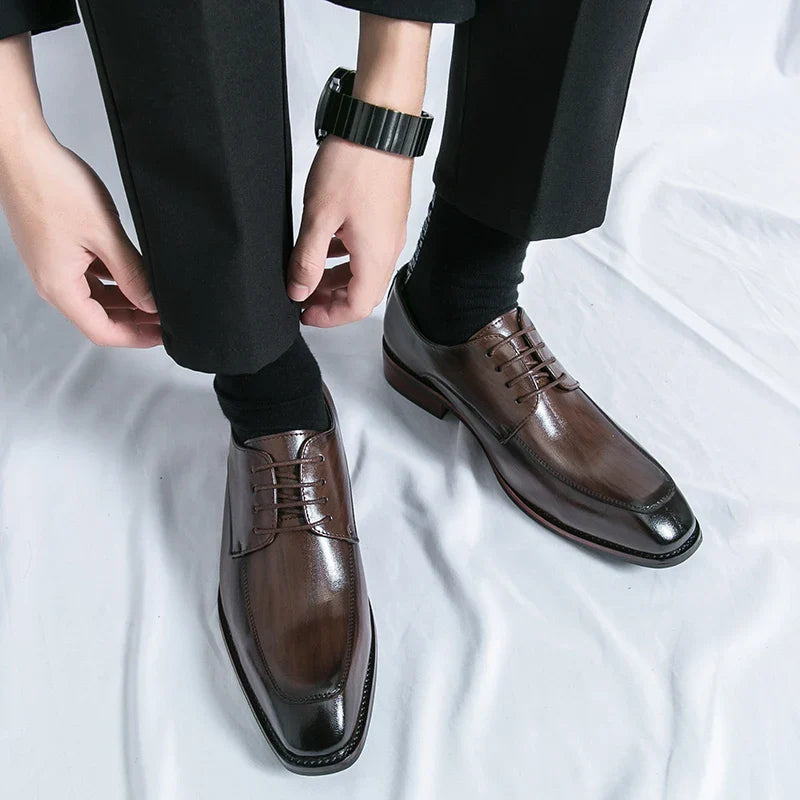 Men's Casual Oxford Shoes men Black Dress Wedding Shoes Luxury Pointed Toe Office Fashion Derby Shoes Business Leather Shoes
